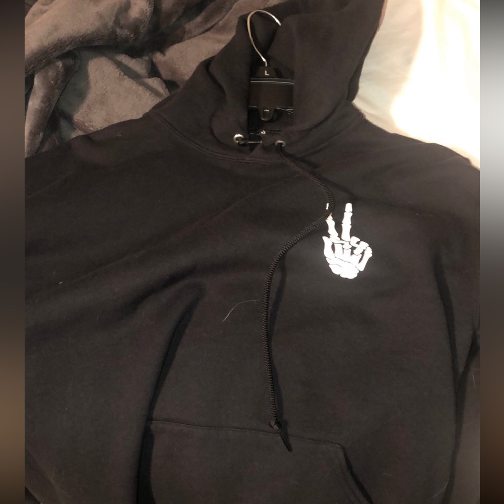 Skeleton peace sign hoodie